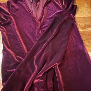 Smash + Tess Burgundy Velvet Jumpsuit